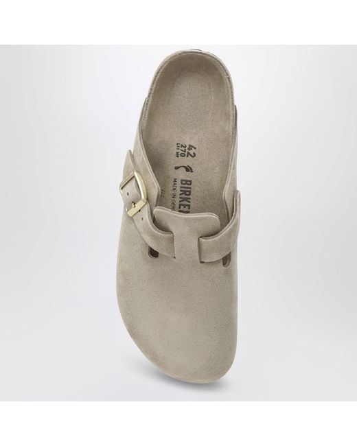 Birkenstock Natural Boston Exquisite Suede Clogs for men