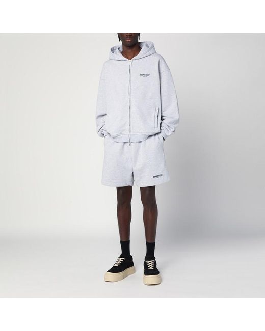 Felpa over con zip grigia chiara di Represent in White da Uomo