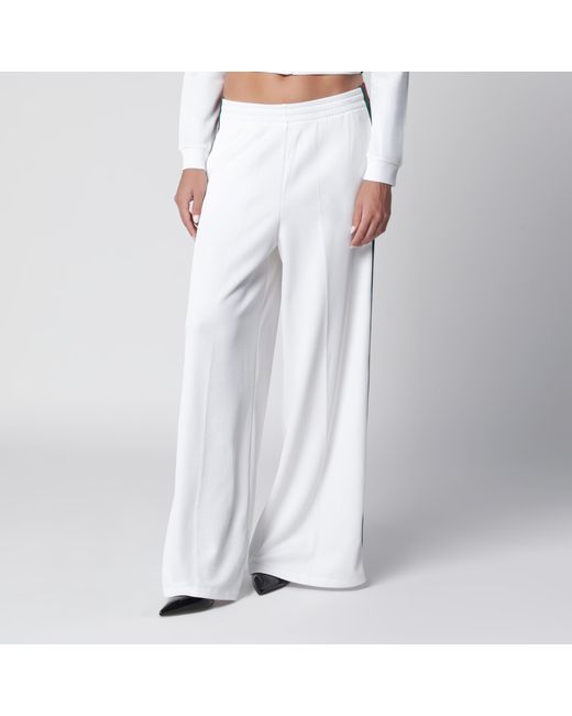Gucci White Cotton Jersey Leisure Trousers With Web Stripe