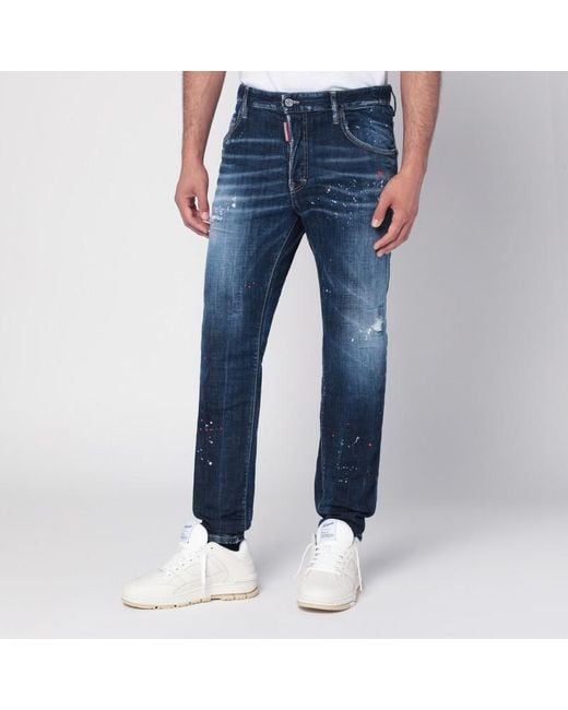 Medium easy wash tidy biker jeans di DSquared² in Blue da Uomo