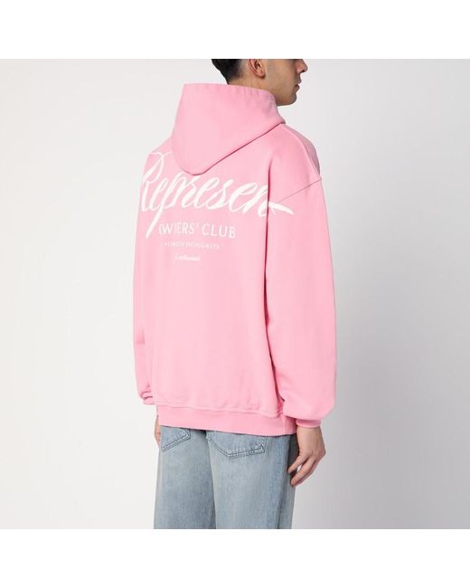 Felpa con cappuccio con logo di Represent in Pink da Uomo