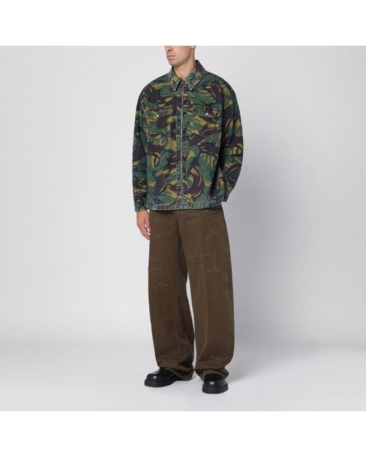 Martine Rose Blue Reversible Denim Zip Jacket for men