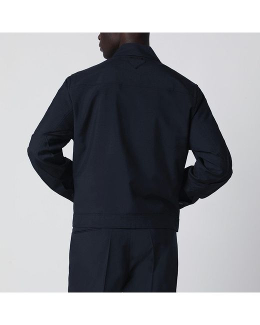 Prada Blue Wool And Mohair Jacket for men