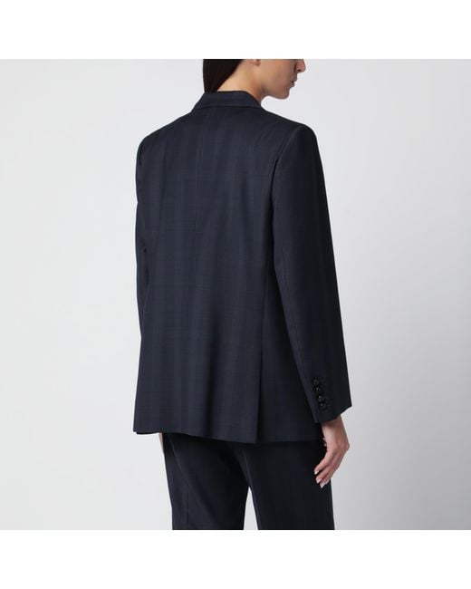 Blazé Milano Blue Double-Breasted Jacket With Prince Of Wales Pattern