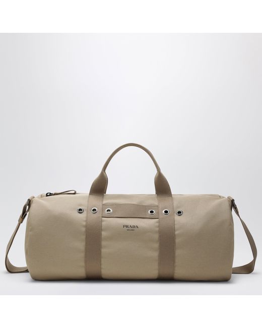 Prada Natural Desert-Colored Canvas Travel Duffel for men