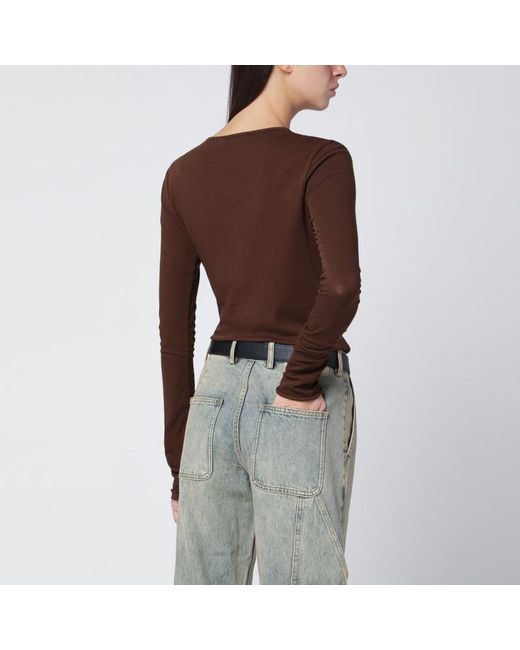 Entire studios Red Crewneck Cotton-Blend Top