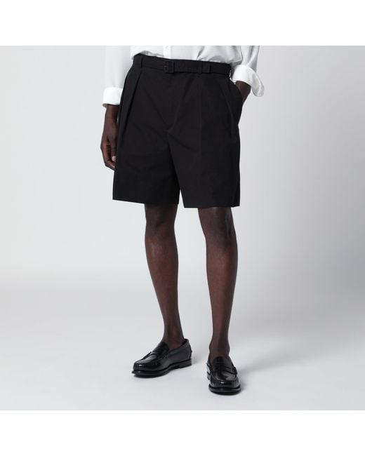 Saint Laurent Black Belted Bermuda Shorts for men
