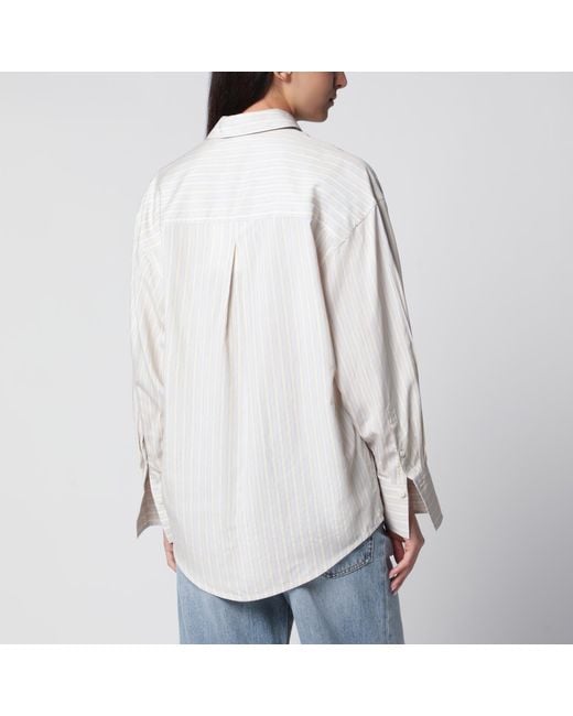 Totême Gray Oversized/Sky Striped Shirt