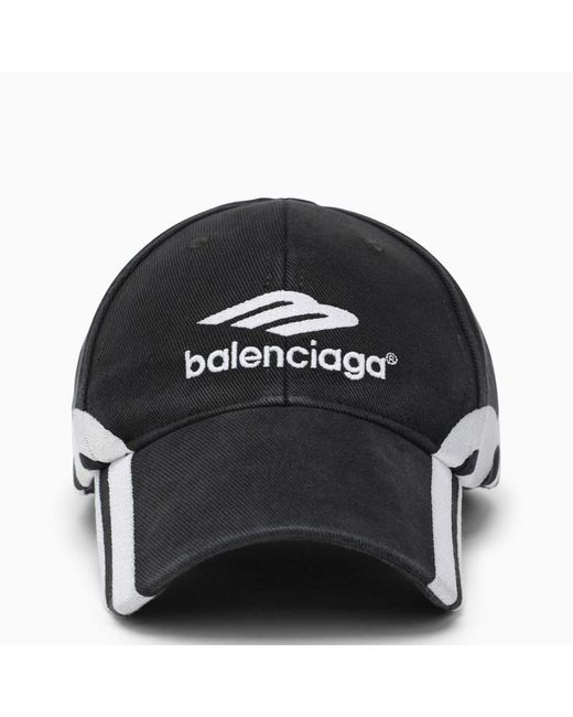 Cappello da baseball slavato con logo di Balenciaga in Black da Uomo