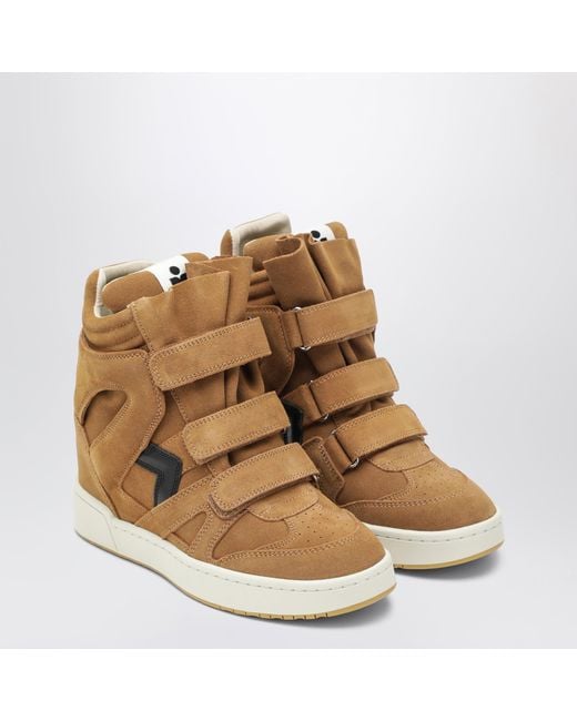Isabel Marant Brown Hohe Im3 Keilsneaker Aus Leder