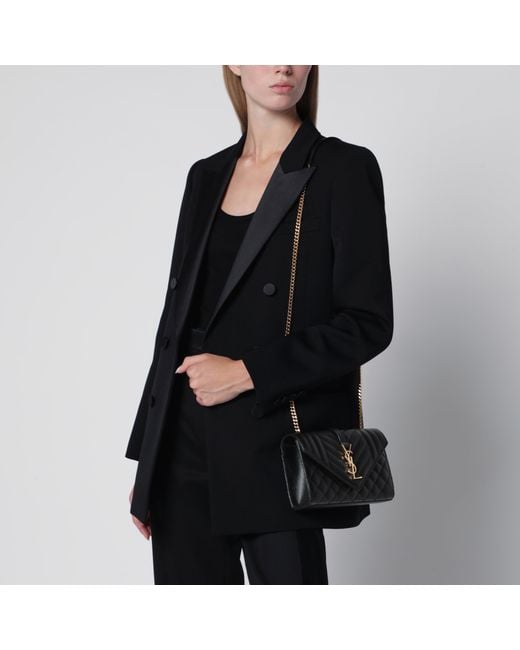 Saint Laurent Black Small Envelope Flap Bag