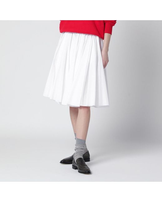 AMI White Cotton Skirt