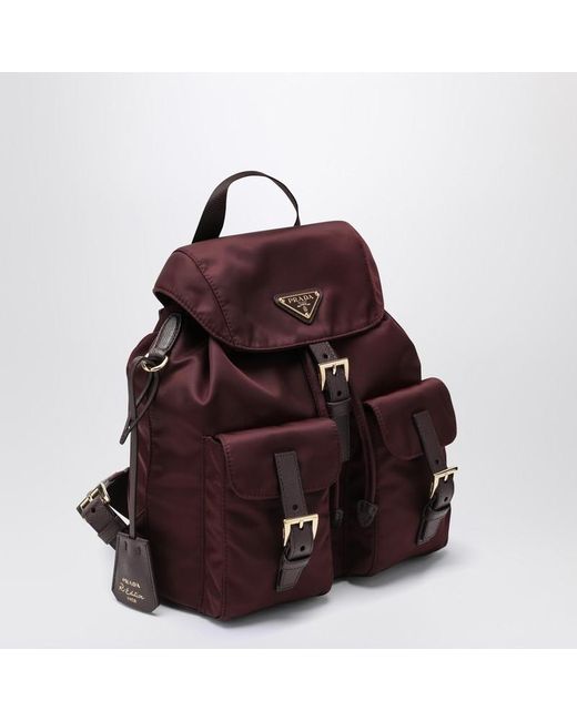 Prada Purple Re-Edition 1978 Kleiner Bordeauxfarbener Re-Nylon Rucksack