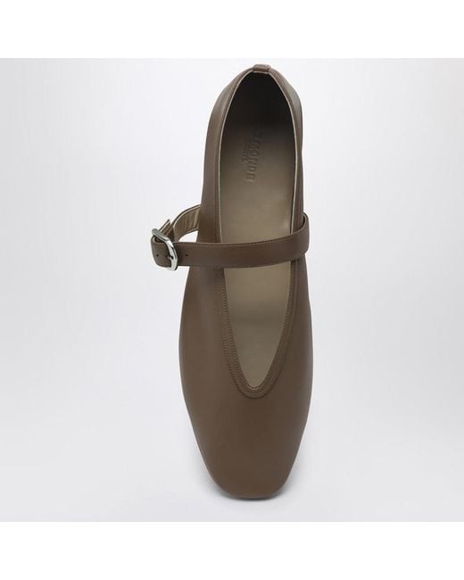 Le Monde Beryl Brown Ballerina Stella In Dove-coloured Leather