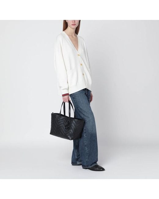 Gucci Black Mittelgroße Gg-Marmont-Shopping-Bag
