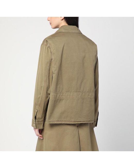 Veste En Satin De Coton Vert Miu Miu en coloris Green