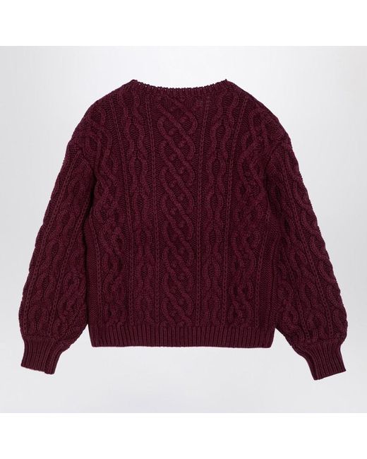 Chloé Purple Burgunderfarbener Pullover Aus Wolle Und Baumwolle