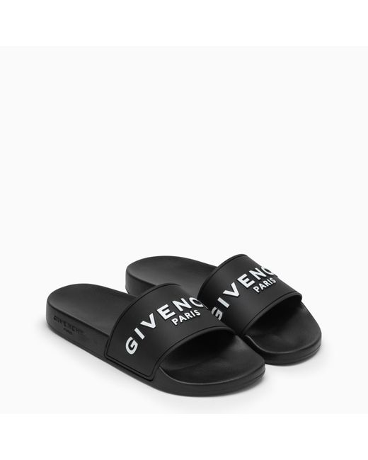 Givenchy Black Slide Slippers With Logo for men