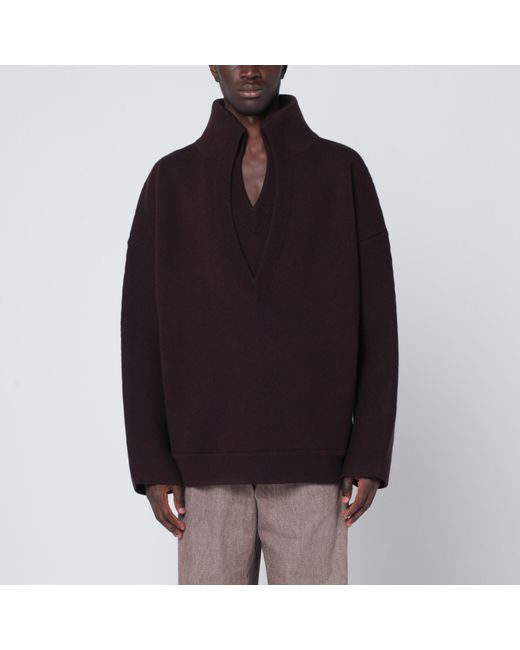 Bottega Veneta Black Compact Wool Sweater for men