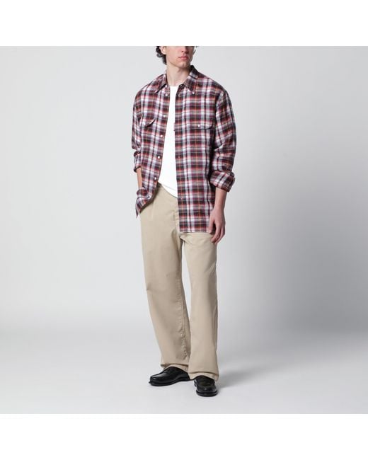 DSquared² Red Long-Sleeve Plaid Shirt for men