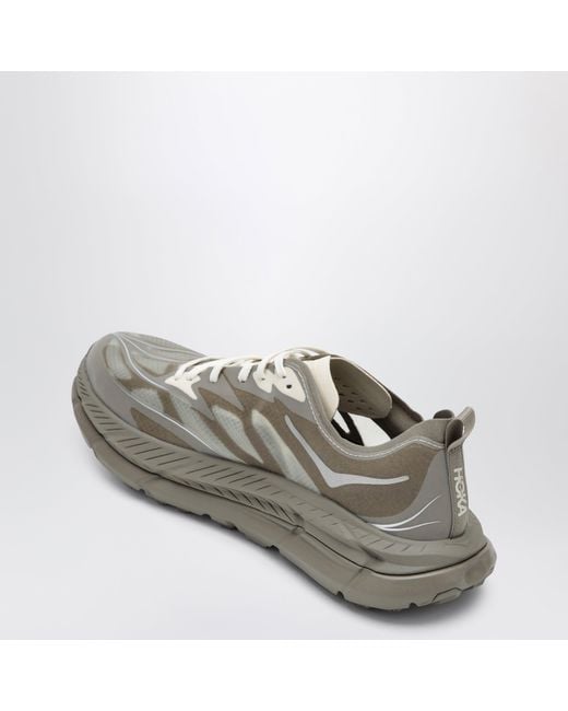 Hoka One One Gray Mafate Speed 4 Lite Sneakers Light Roast/Oatmilk for men