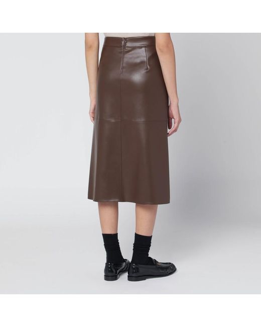 Gonna in tessuto spalmato di Max Mara in Brown