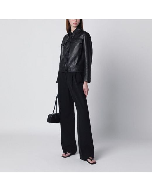 Salvatore Santoro Black Cropped Leather Jacket