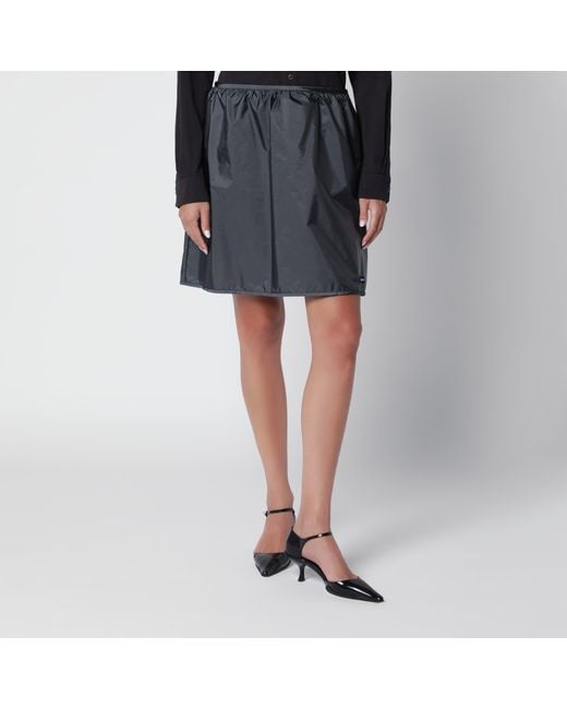 Miu Miu Black Hematite Technical Fabric Skirt