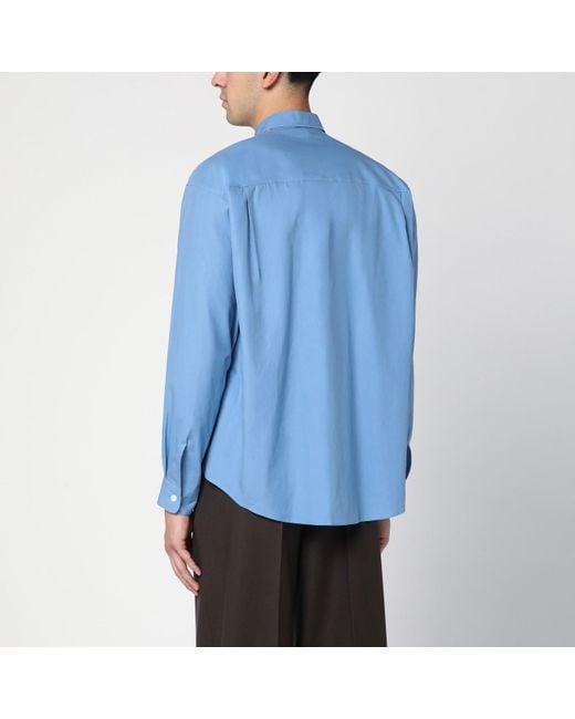 Auralee Blue Light Cotton Shirt for men