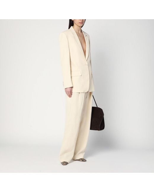Stella McCartney Natural Wide Butter-Coloured Pants