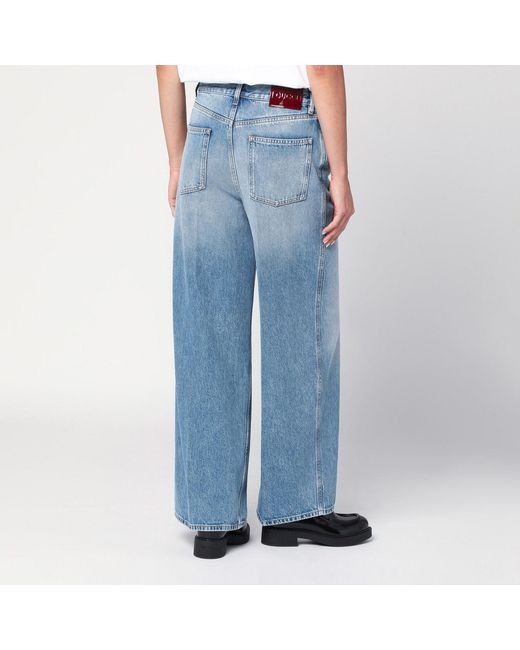 Jean Ample Effet Délavé Gucci en coloris Blue