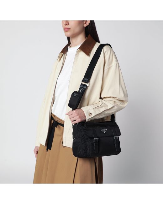 Prada Black Re-Nylon Medium Cross-Body Bag