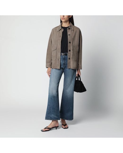 Arma Gray Taupe Kaylee Suede Shirt Jacket