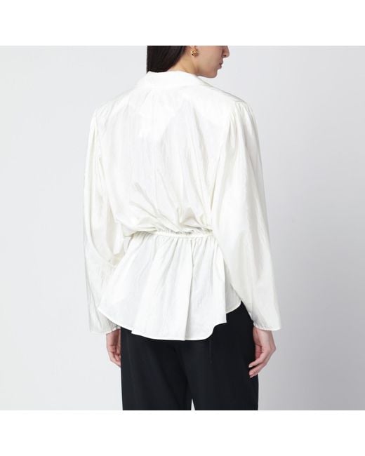 Chloé White Ivory Silk-Blend Blouse