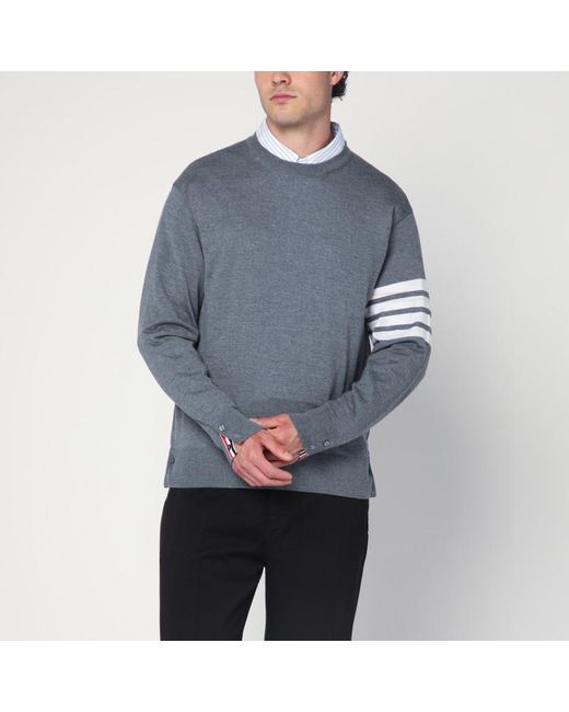 Thom Browne Blue Wool Sweater for men