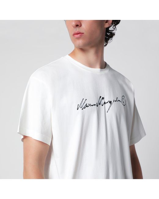 MM6 by Maison Margiela White T-Shirt With Logo Print for men