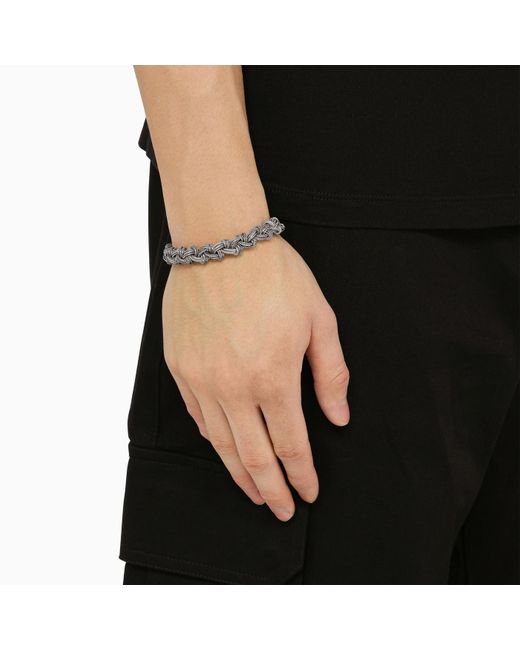 Emanuele Bicocchi Metallic 925 Sterling Silver Knot Bracelet for men