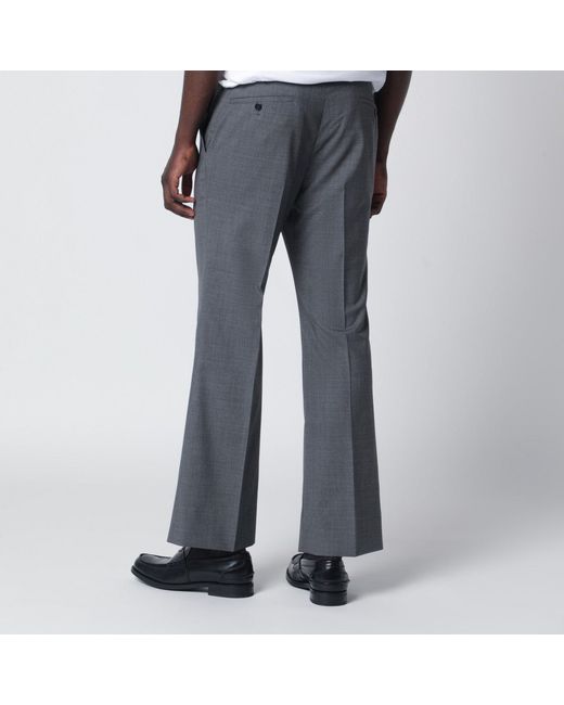 Prada Blue Flared Wool Trousers for men