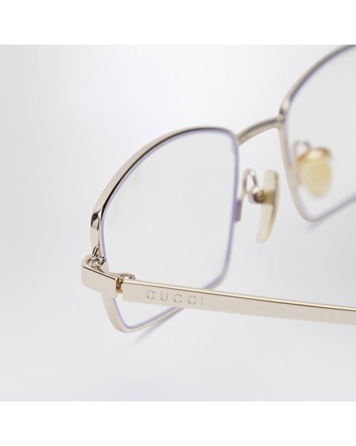 Gucci White Tone Metal Frame Glasses