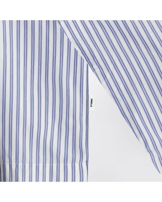 Tekla Blue Light Striped Pajama Shirt for men