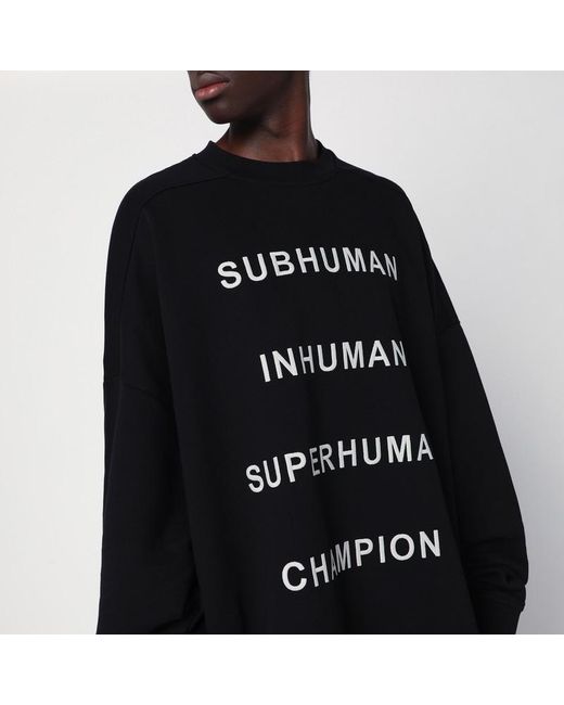 Felpa jumbo jeson nera di Champion x Rick Owens in Black da Uomo