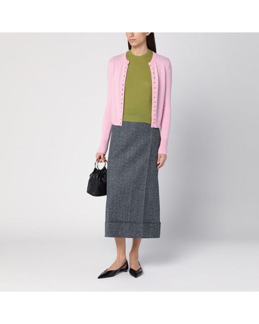 Gonna midi in moulinè di Prada in Blue