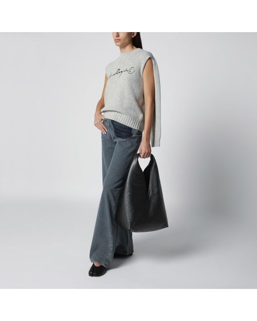 MM6 by Maison Margiela Black Large Japanese Bag With Jewel Handle
