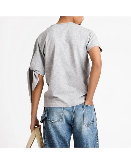 J.W. Anderson Gray T-Shirt With Knotted Sleeve for men