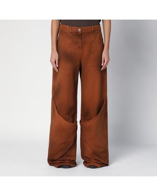 The Attico Brown Shaded Baggy Jeans