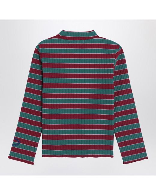 Bobo Choses Blue Gestreifter Gerippter Baumwollpullover