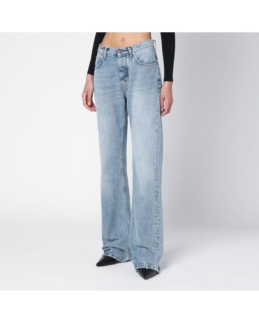 Balenciaga Blue Hellblaue Jeans Mit Distressed-Saum