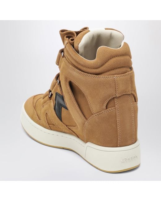 Isabel Marant Brown Hohe Im3 Keilsneaker Aus Leder