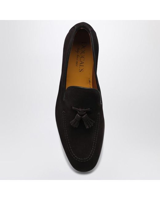 Doucal's Black Moccasin With Tassels for men