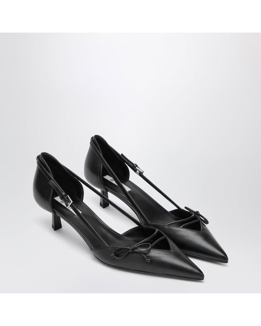 Prada Black Side-Open Leather Pumps